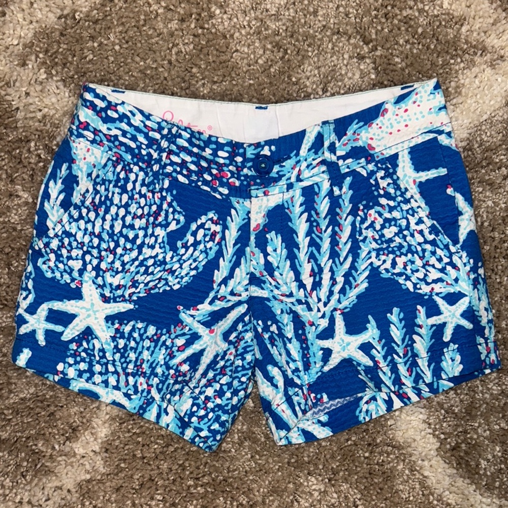 Lilly Pulitzer Blue Starfish Shorts - Picture 1 of 4